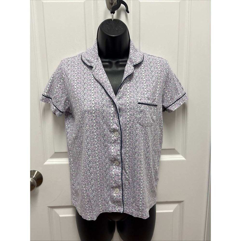Roller Rabbit Lilac Hathi Elephant Polo Pajama Top - Size Small